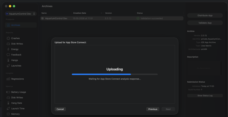 File:XCode Uploading App.png